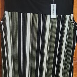 Roz & Ali Black and Olive Striped Tunic